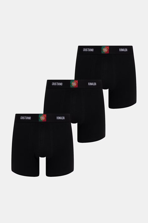 CR7 Cristiano Ronaldo boxer da uomo con cotone x WORLD CUP 26 pacco da 3 neri 8100-49-2795
