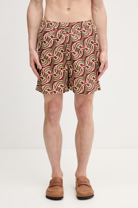 Drôle de Monsieur Плувни шорти мъжки Chain Link Monogram зелени L-BS188-PL136