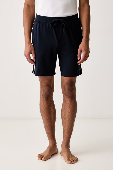 BOSS Pyžamové šortky pánske bavlnené s elastanom Unique Shorts tmavomodré 50566956