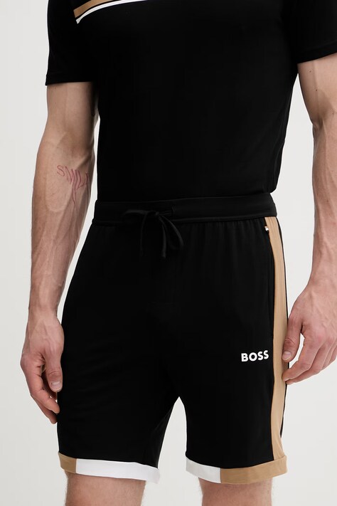 BOSS kratke hlače za spavanje za muškarce s modalom Balance Shorts crne 50566954