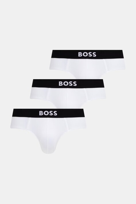 BOSS bokserki dopasowane męskie bawełniane z elastanem HipBr 3-pack białe 50546561