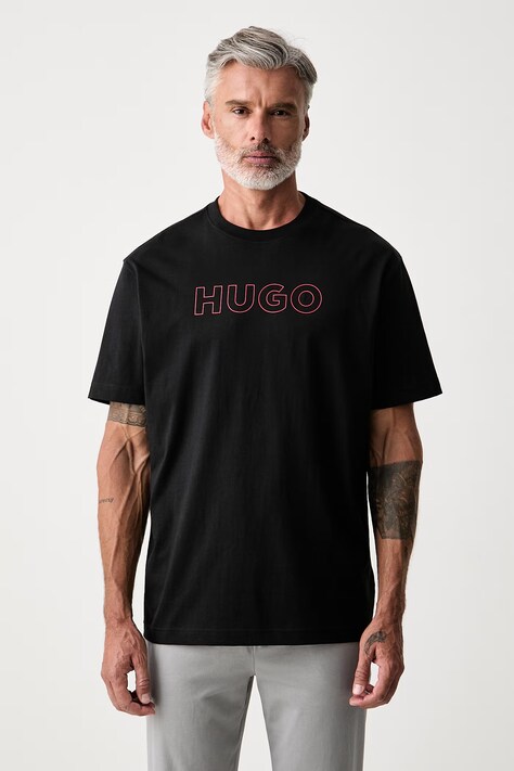 HUGO T-shirt piżamowy męski bawełniany EZRA T-SHIRT czarny 50566114