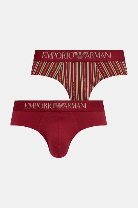 Emporio Armani Underwear slipy męskie bawełniane z elastanem 2-pack czerwone EM000251.AF25040