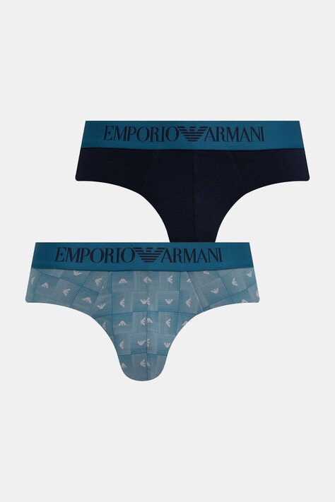 Emporio Armani Underwear slipy męskie bawełniane z elastanem 2-pack granatowe EM000251.AF25040