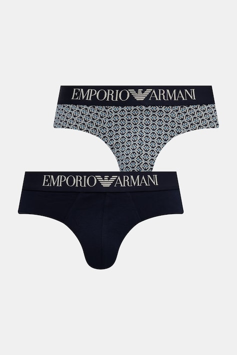 Emporio Armani Underwear slipy męskie bawełniane z elastanem 2-pack granatowe EM000251.AF25040