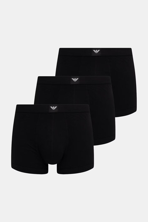 Emporio Armani Underwear bokserki męskie bawełniane z elastanem 3-pack czarne EM002205.AF25033