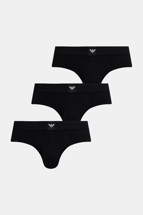 Emporio Armani Underwear slipy męskie z bawełną 3-pack czarne EM002154.AF25033