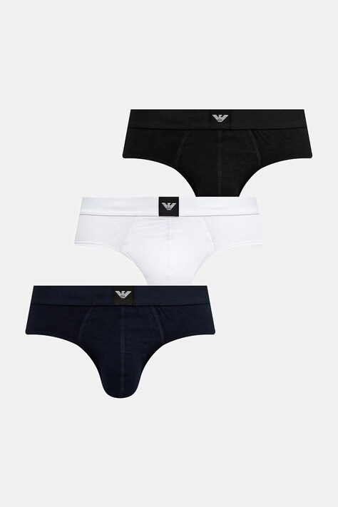 Emporio Armani Underwear slipy męskie z bawełną 3-pack czarne EM002154.AF25033