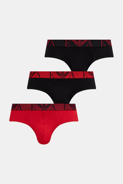 Emporio Armani Underwear slipy męskie bawełniane z elastanem 3-pack czarne EM000258.AF25018