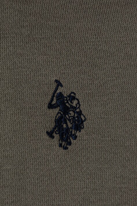U.S. Polo Assn. Μπλούζα με κουκούλα και κουμπιά παιδική με βαμβάκι πράσινη USP4413