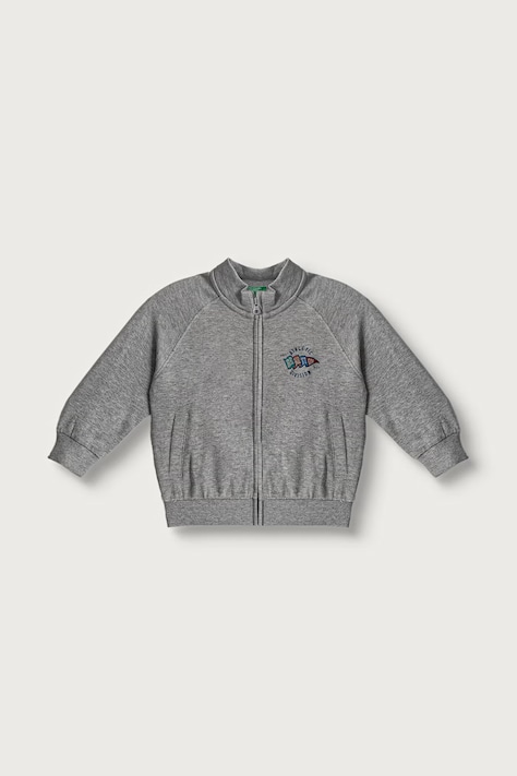 United Colors of Benetton Bluza rozpinana dziecięca bawełniana szara 3J70G504I