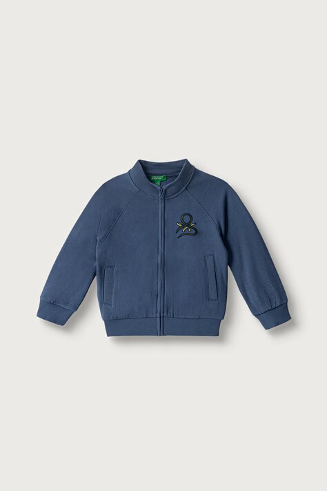 United Colors of Benetton Bluza rozpinana dziecięca bawełniana niebieska 3J70G504I