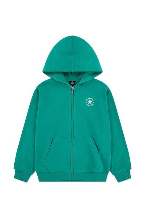 Converse Bluza rozpinana z kapturem dziecięca z bawełną zielona 9CG706
