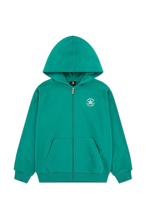 Converse Bluza rozpinana z kapturem dziecięca z bawełną zielona 9CG706