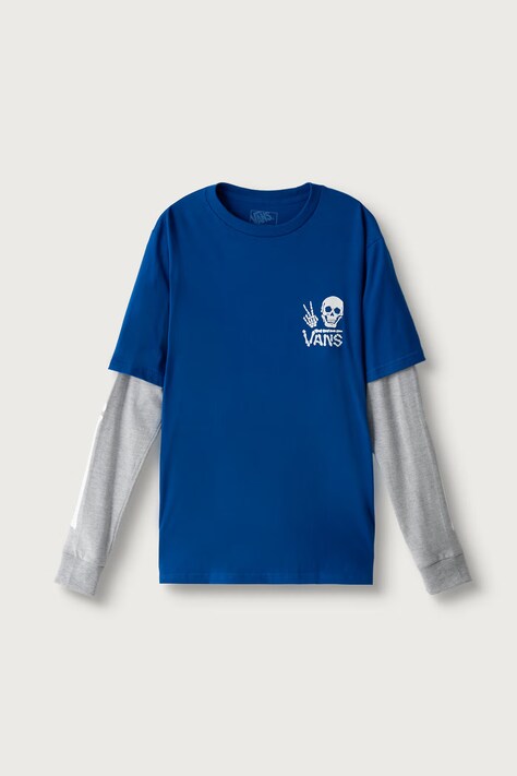 Vans Tričko s dlhým rukávom detské bavlnené Arm Bones Twofer modré VN000WA8