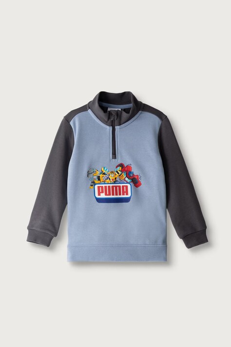 Puma Μπλούζα παιδική με βαμβάκι PUMA X TRANSFORMERS Graphic Half-Zip μπλε 637628