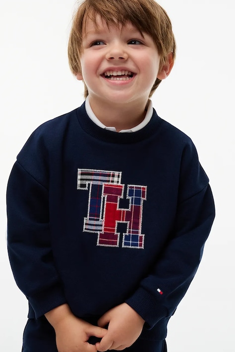 Tommy Hilfiger Bluza dziecięca z bawełną granatowa KS0KS00788