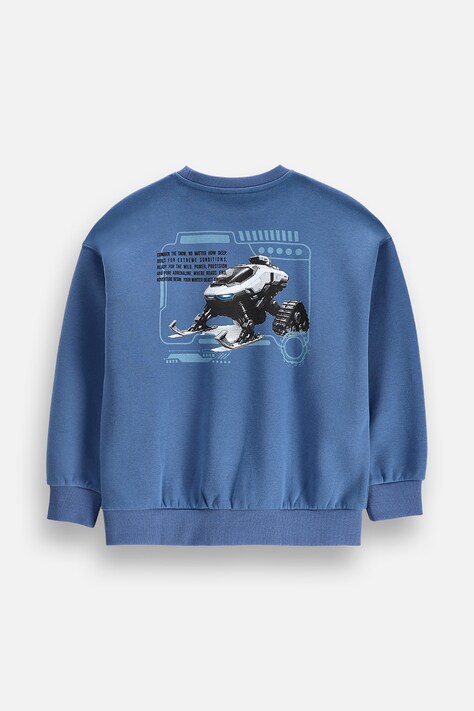 Coccodrillo Bluza dziecięca z bawełną niebieska WINTER ADVENTURE BOY JUNIOR