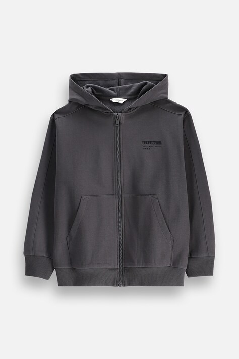Coccodrillo Bluza z kapturem dziecięca z bawełną szara WINTER ADVENTURE BOY JUNIOR