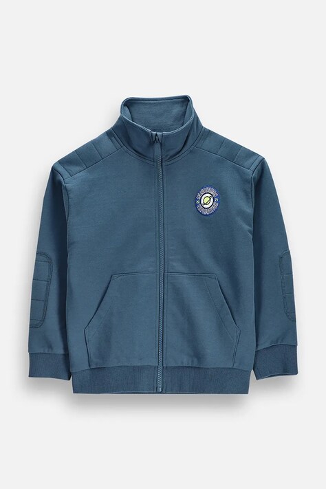 Coccodrillo Bluza rozpinana dziecięca z bawełną niebieska GALACTIC RACE BOY KIDS