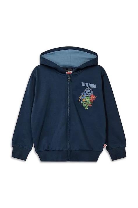 Lego Bluza rozpinana z kapturem dziecięca bawełniana LWSIAN 706 granatowa 60.1101.1560