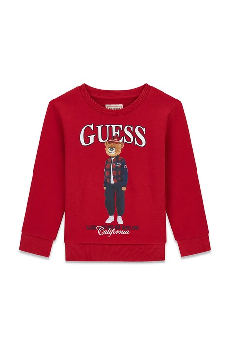 Guess Bluza dziecięca bawełniana czerwona N6BQ03 K6112