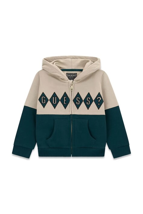Guess Bluza rozpinana z kapturem dziecięca zielona N6BQ01 K6110
