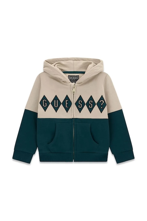 Guess Bluza rozpinana z kapturem dziecięca zielona N6BQ01 K6110