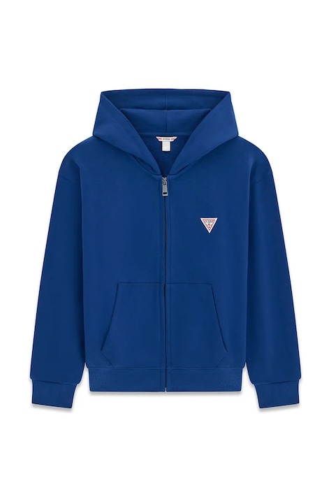 Guess Bluza rozpinana z kapturem dziecięca bawełniana niebieska L6BQ20 K8106
