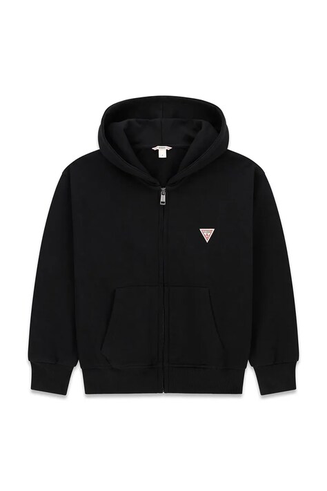 Guess Bluza rozpinana z kapturem dziecięca bawełniana czarna L6BQ20 K8106