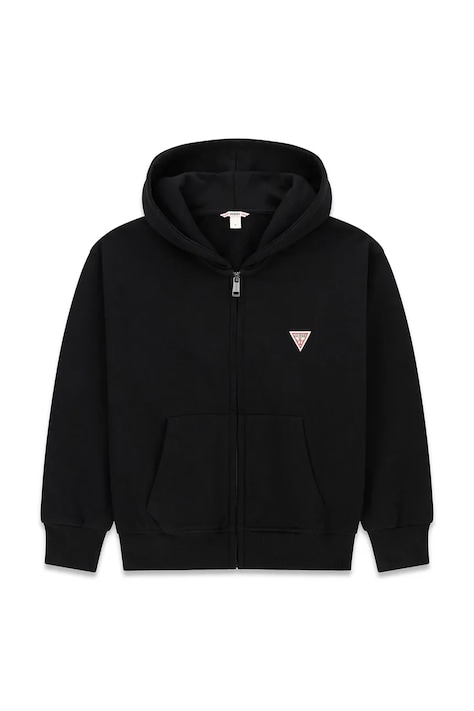 Guess Bluza rozpinana z kapturem dziecięca bawełniana czarna L6BQ20 K8106
