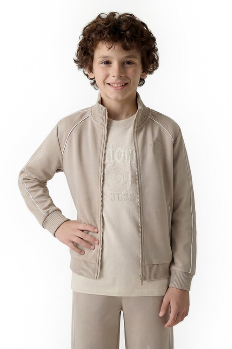 Guess Bluza rozpinana dziecięca z wiskozą beżowa L6BQ15 K7249