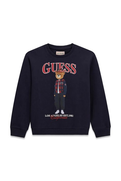 Guess Bluza dziecięca bawełniana granatowa L6BQ14 K6130