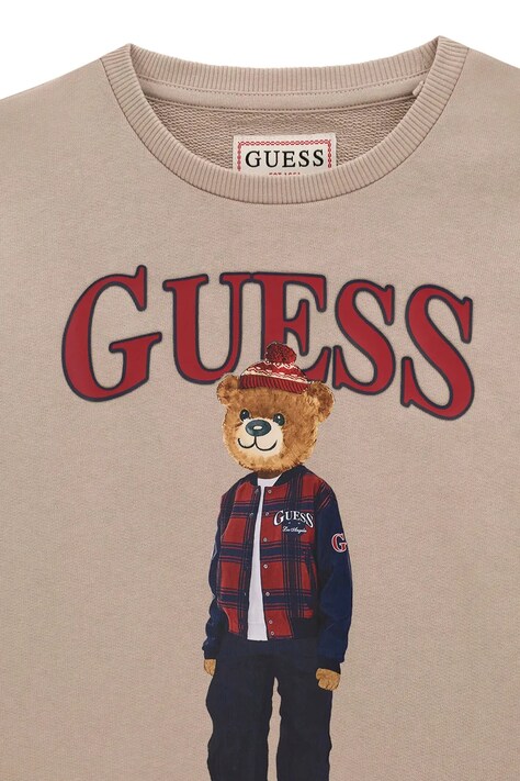 Guess кофта дитяча бавовняна — AW26-BLBZR4, бежевий — фото 3