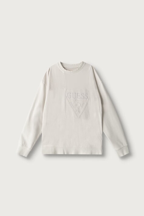 Guess Bluza oversize dziecięca bawełniana beżowa L6BQ05 K5920