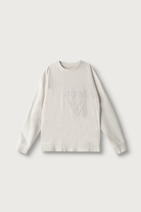 Guess Bluza oversize dziecięca bawełniana beżowa L6BQ05 K5920