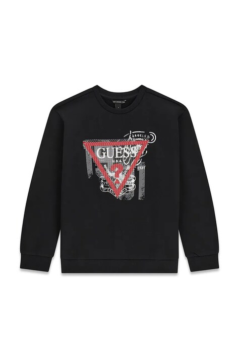 Guess Bluza dziecięca bawełniana czarna L6BQ04 K5919