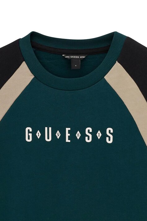 Guess Bluza dziecięca bawełniana zielona L6BQ02 K5917
