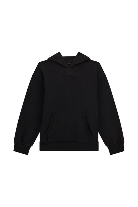 Guess Bluza z kapturem dziecięca bawełniana czarna L5YQ25 KAV34