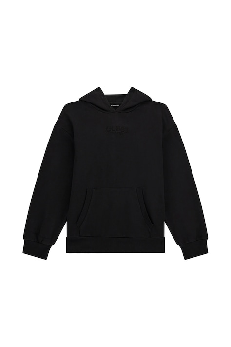 Guess Bluza z kapturem dziecięca bawełniana czarna L5YQ25 KAV34