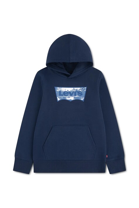 Levi's bluza z kapturem dziecięca z bawełną SKATE PARK BATWING HOODIE granatowa 9ER750