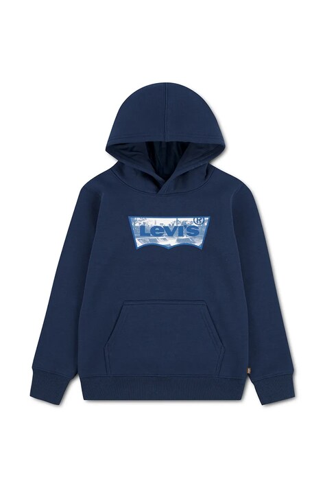 Levi's bluza z kapturem dziecięca z bawełną SKATE PARK BATWING HOODIE granatowa 8ER750