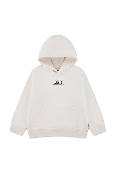 Levi's Dukserica sa kapuljačom za djecu s pamukom REV THE ENGINE HOODIE bež 8ER331