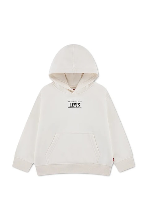 Levi's Dukserica sa kapuljačom za djecu s pamukom REV THE ENGINE HOODIE bež 8ER331