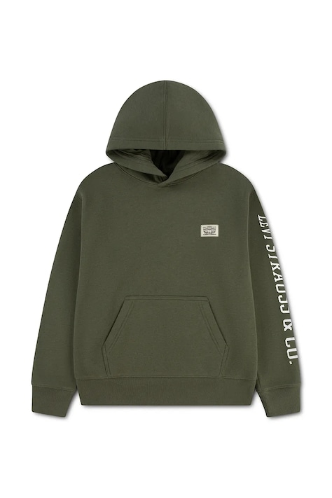 Levi's bluza dziecięca z bawełną SLEEVE HIT HOODIE zielona 8EL152