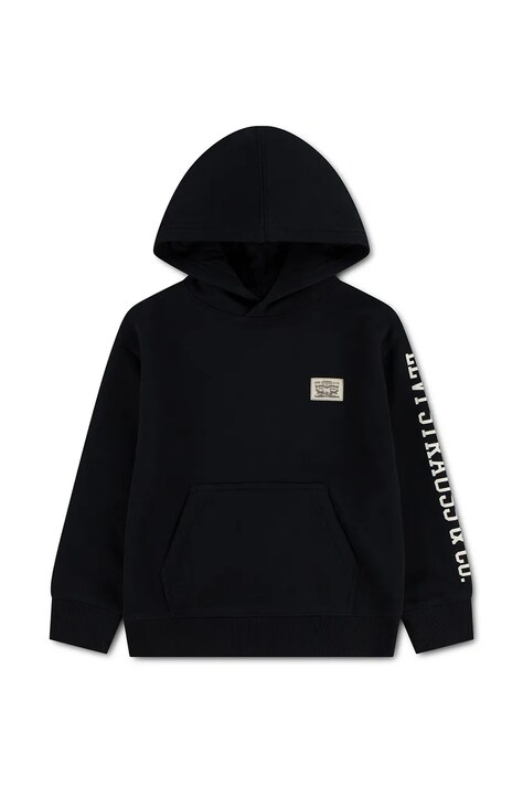 Levi's bluza dziecięca z bawełną SLEEVE HIT HOODIE czarna 8EL152