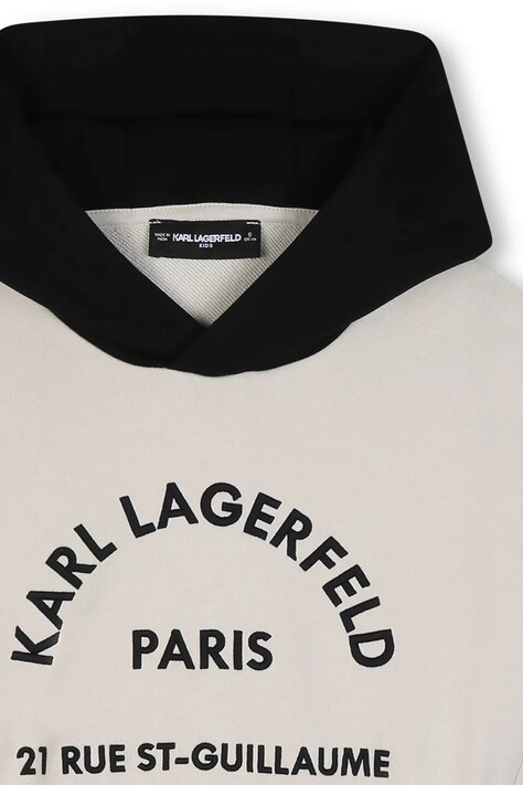 Karl Lagerfeld кофта з капюшоном дитяча з бавовною — AW26-BLBZSA, бежевий — фото 3