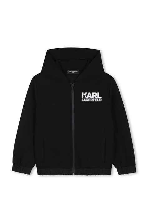 Karl Lagerfeld Суичър с цип и качулка за деца черен Z31377