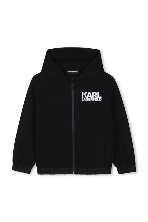 Karl Lagerfeld Суичър с цип и качулка за деца черен Z31377