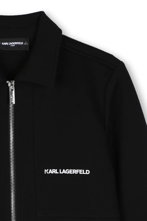 Karl Lagerfeld кофта на застібці дитяча з бавовною — AW26-BLBZSG, чорний — фото 3